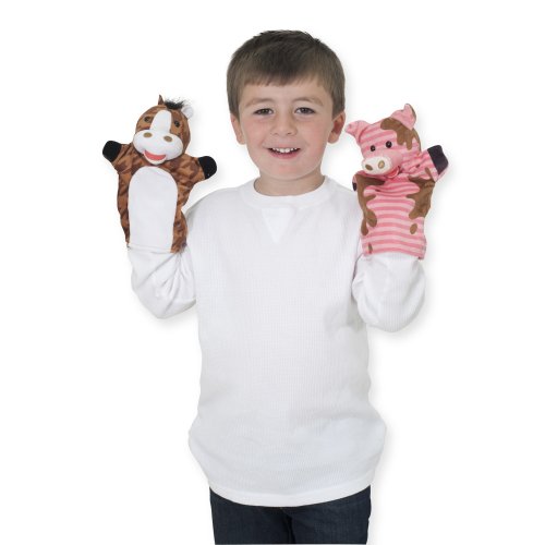 Farm Friends Hand Puppets (Set of 4) - Cow, Horse, Sheep, and Pig