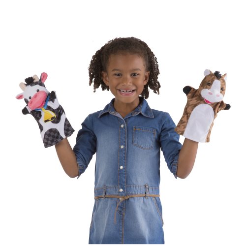 Farm Friends Hand Puppets (Set of 4) - Cow, Horse, Sheep, and Pig