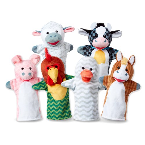 Barn Buddies Hand Puppets, Set of 6 (Cow, Sheep, Horse, Duck, Chicken, Pig)