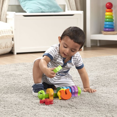 Counting Caterpillar - Classic Wooden Toy With 10 colourful Numbered Segments