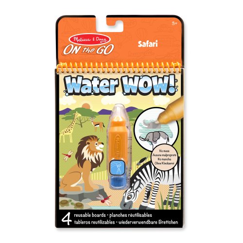 On the Go Water Wow! Reusable Water-Reveal Activity Pad - Safari - FSC-Certified Materials