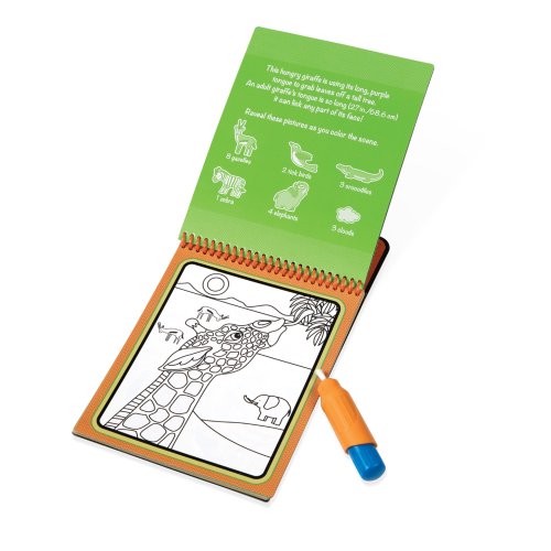 On the Go Water Wow! Reusable Water-Reveal Activity Pad - Safari - FSC-Certified Materials