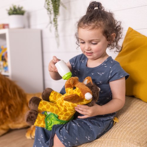 11-Inch Baby Giraffe Plush Stuffed Animal with Pacifier, Diaper, Baby Bottle