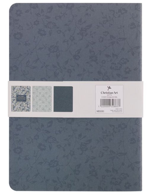 Morning Mercies Blue and Green Floral Notebook Set - Lamentations 3:22-23
