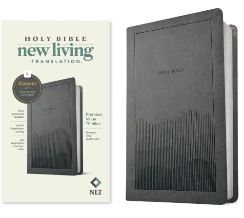 NLT Premium Value Thinline Bible, Filament Enabled (LeatherLike, Elevation Gray)
