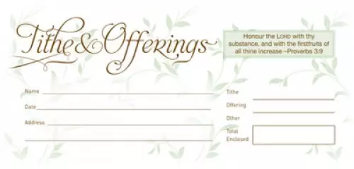 Offering Envelope-Tithes & Offerings (Proverbs 3:9) (Bill-Size) (Pack Of 52)