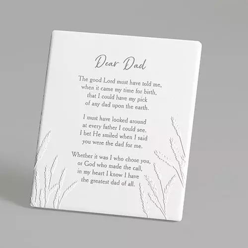 Wall Plaque-Dad/Dear Dad (6")