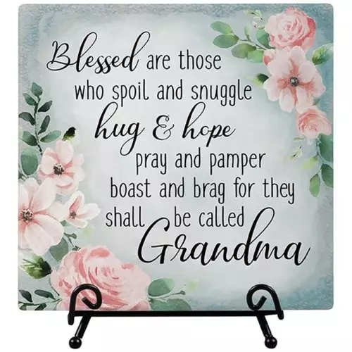 Easel Plaque-Blessed Grandma (6" x 6")