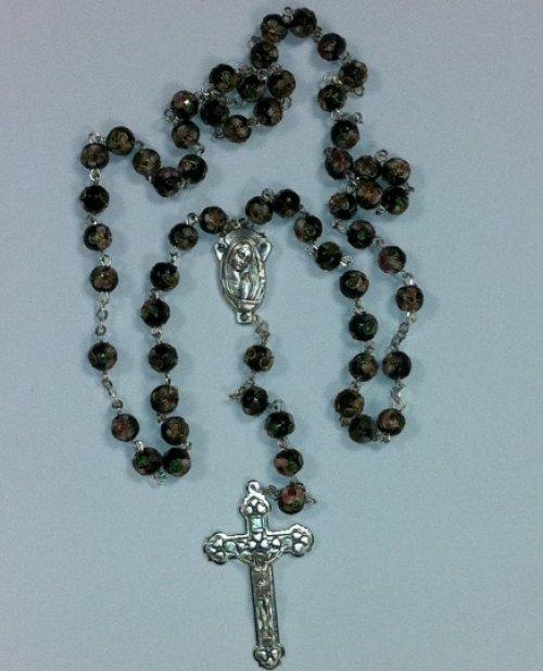 Black Cloison Bead Rosary