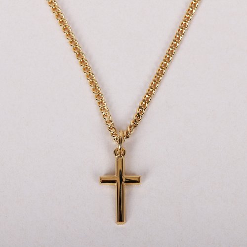 16-18" Gold Over Sterling Silver Small Cross Necklace
