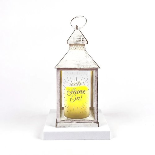 Shine On White LED Latern Candle