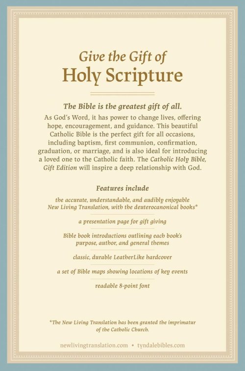 NLT Catholic Holy Bible, Gift Edition (Hardcover LeatherLike)