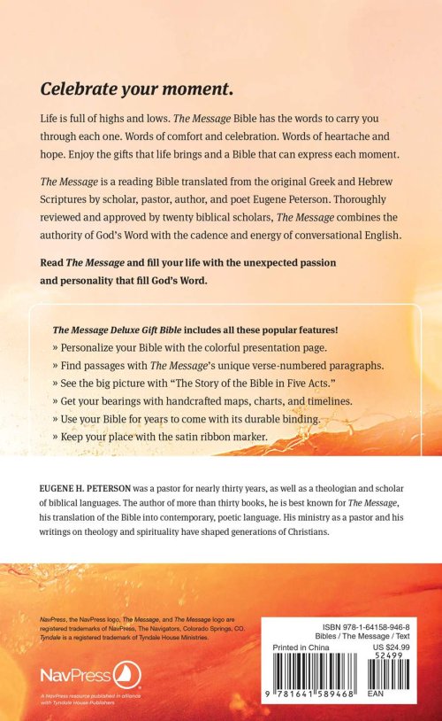 The Message Deluxe Gift Bible (Leather-Look, Dark Brown Gold Cross)