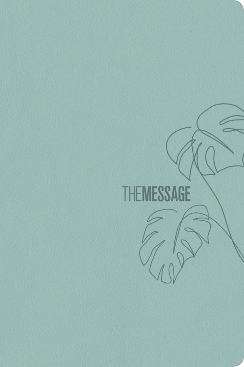 The Message Bible Deluxe Gift Bible, Teal, Imitation Leather, Large Print, Presentation Page, Maps, Ribbon Marker