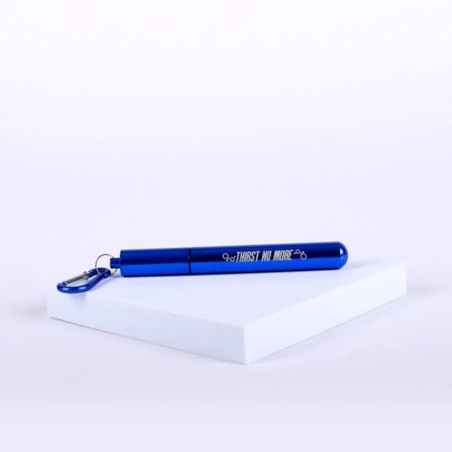 Collapsible Straw Thirst No More Blue