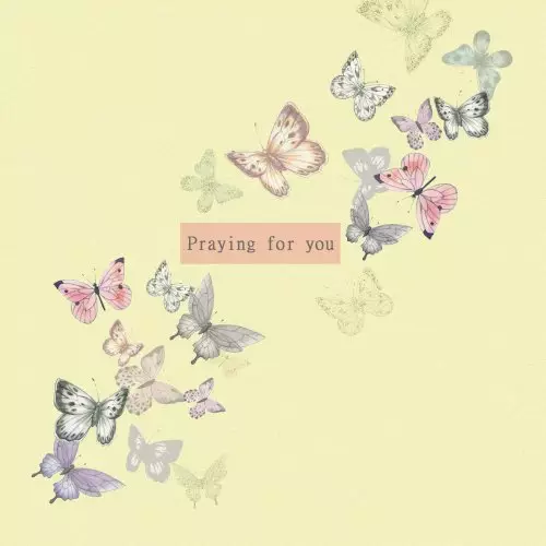 Praying for you Butterflies Single Card