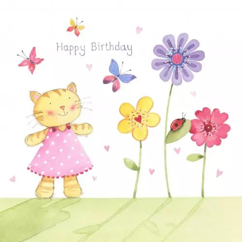 Cat Birthday Single Card