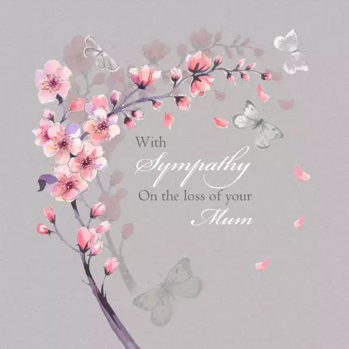 Falling Blossom Mum Sympathy Single Card