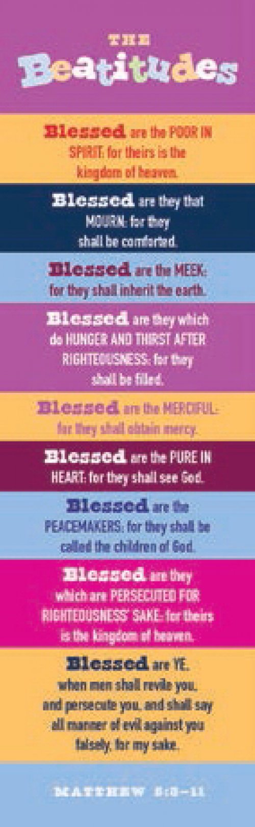 Bookmark-Beatitudes (Kids Version-KJV) (Pack Of 25)