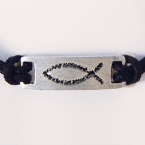 Bracelet-Fish w/Adjustable Cord-Pewter