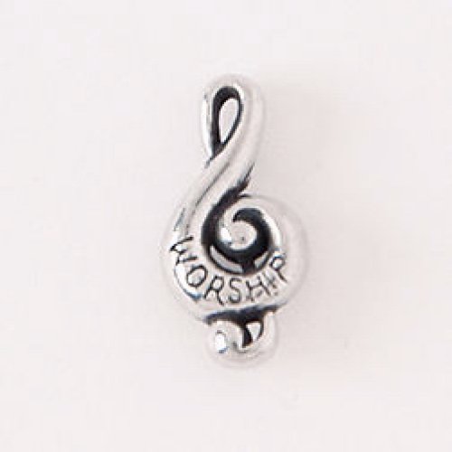 Lapel Pin-Music Clef/Worship-Pewter