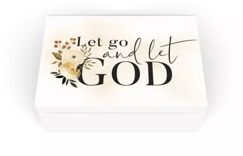 Prayer Box-Let Go And Let God w/Cards & Pencil (4.5" x 3.25" x 1.5")