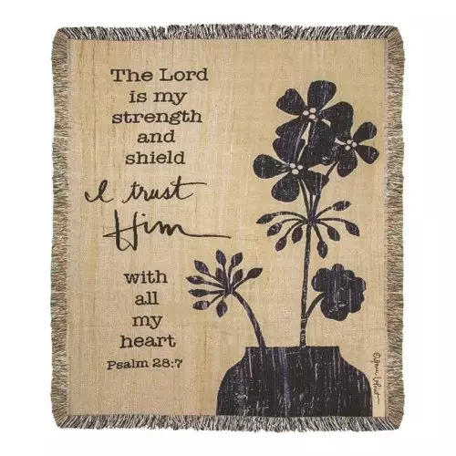 Throw-The Lord Is My Strength And Shield-Tapestry (50" x 60")