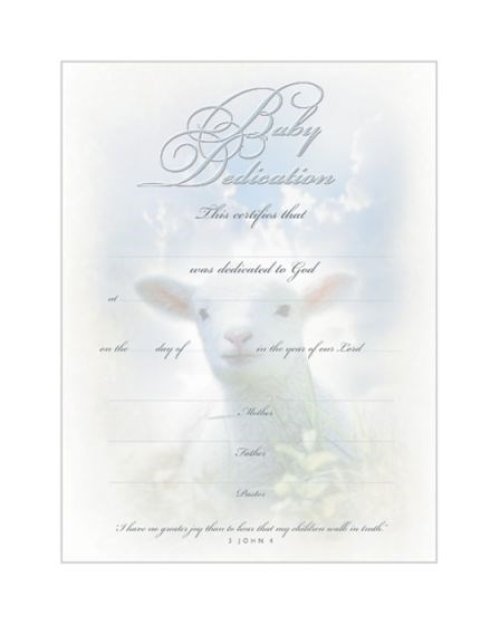 Baby Dedication Certificate