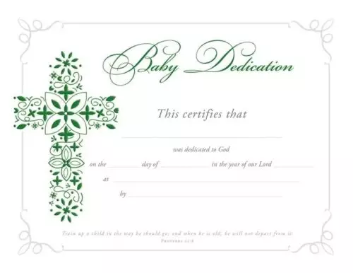 Certificate - Baby Dedication
