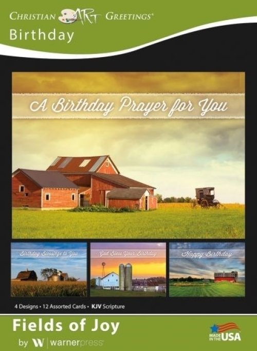 Boxed Card-Fields Of Joy Assorted Birthday (KJV) (Box Of 12)