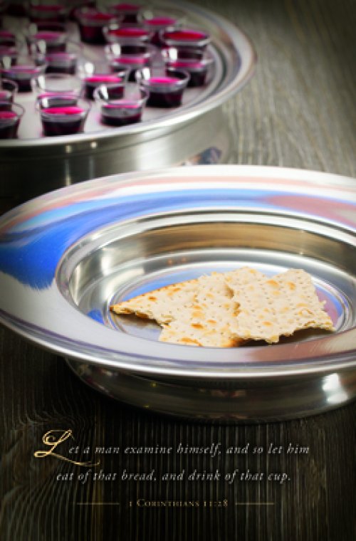 Bulletin-Let A Man Examine Himself/Communion Plates (1 Corinthians 11:28) (Pack Of 100)