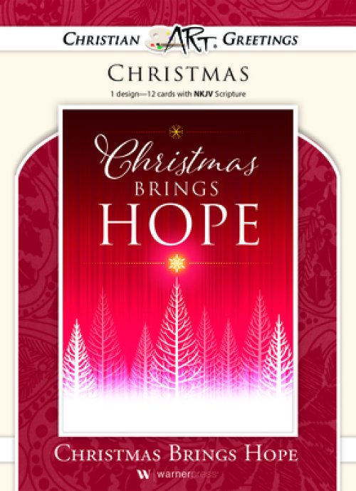 Boxed Card-Christmas Brings Hope Solid Pack (John 10:10  NKJV) (Box Of 12)