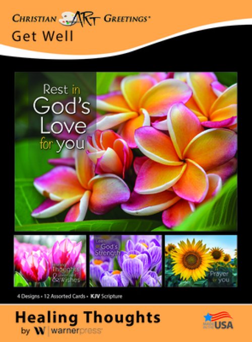 Healing Thoughts Assorted Get Well Cards (KJV) (Box Of 12)