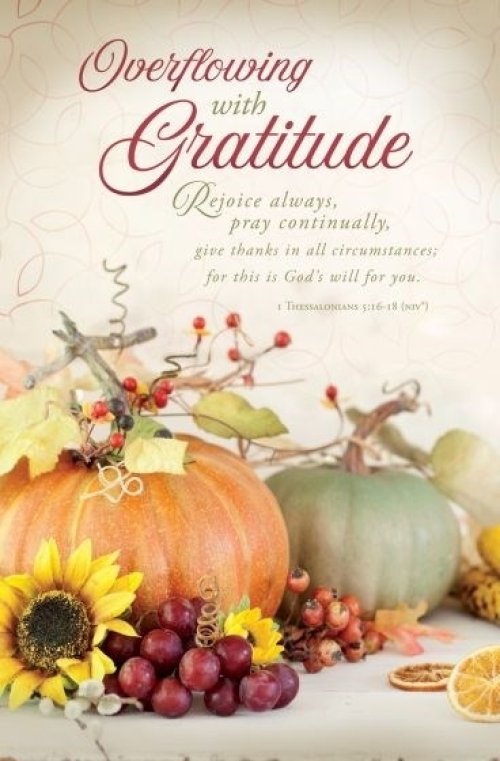 Bulletin-Overflowing With Gratitude (Pack Of 100)