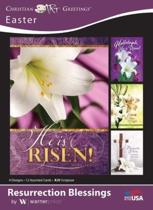 Boxed Card-Resurrection Blessings Assorted (Pack Of 12)