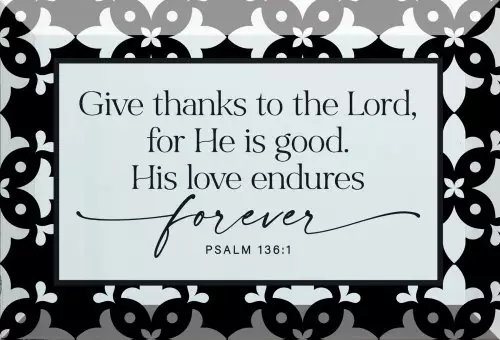 Glass Plaque-Give Thanks To The Lord (6 x 4)