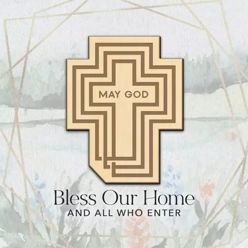 Plaque-Meadow Wood-May God Bless Our Home (6 x 6)