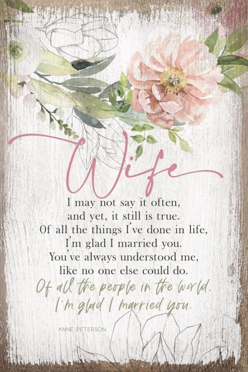 Plaque-Timeless Sentiments-Wife I May Not Say (6 x 9)