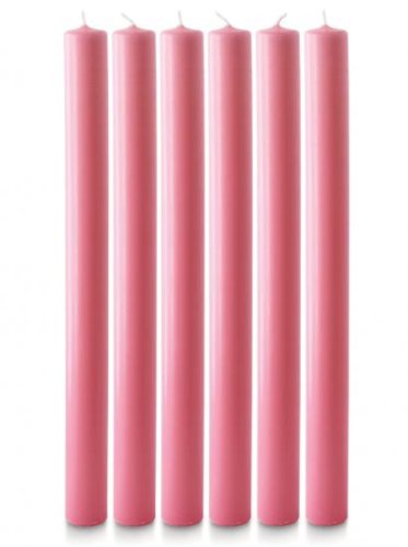 12" x 1" Advent Candle Set - Pink - Pack of 6 (Over-Dipped)