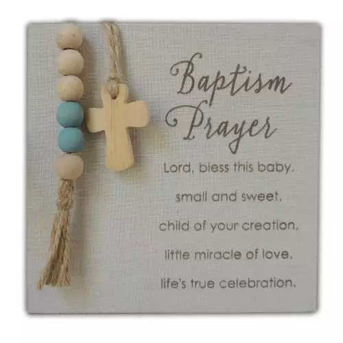 Prayer Plaque w/Beads-Baptism