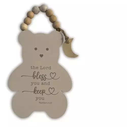 Wall Plaque-Bear/The Lord Bless You And Keep You (8.25" x 4.5") (Numbers 6:24)