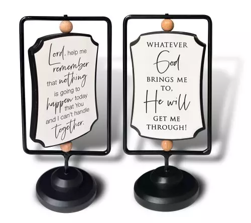 Swivel Plaque-Lord Help Me/Whatever God Brings (6.5" x 3.25" x 2.5")