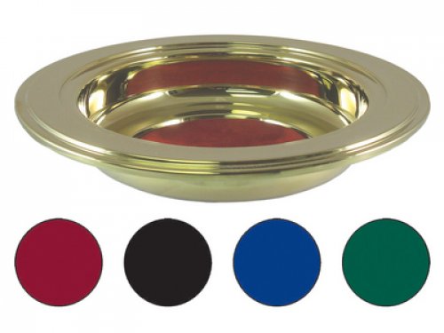 Offering Plate-Goldtone-With 4 Assorted Color Magnetic Velour Pad Inserts