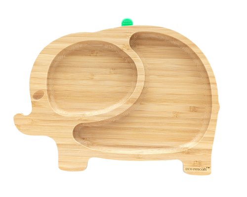 Bamboo Elephant Suction Plate - Green