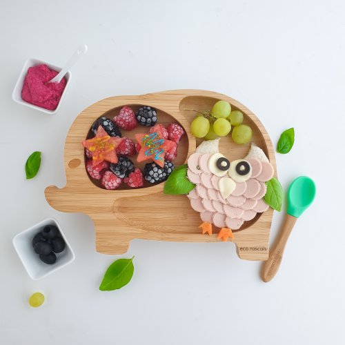 Bamboo Elephant Suction Plate - Green