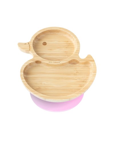 Bamboo Duck Suction Plate - Pink