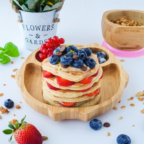 Bamboo Owl Suction Plate - Pink