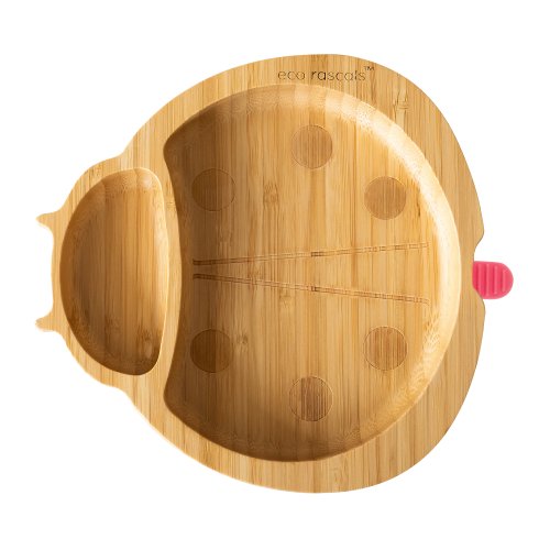 Bamboo Ladybird Suction Plate - Pink