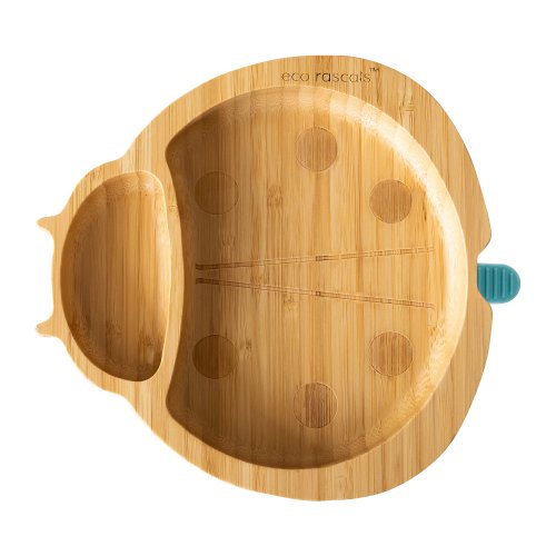 Bamboo Ladybird Suction Plate - Blue