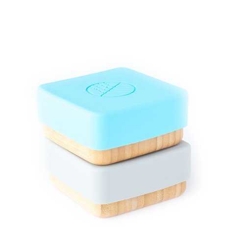 Bamboo Snack Pots - Blue & Grey (Pack of 2)
